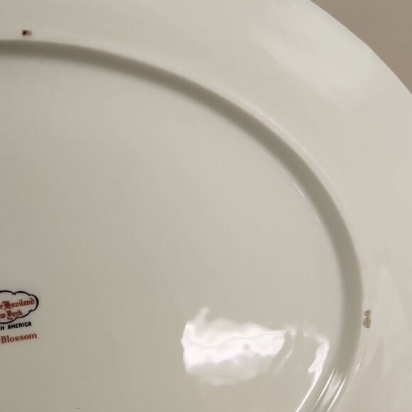 Elegant Theodore Haviland Apple Blossom Floral Platter 15" x 12" - Picture 7 of 7